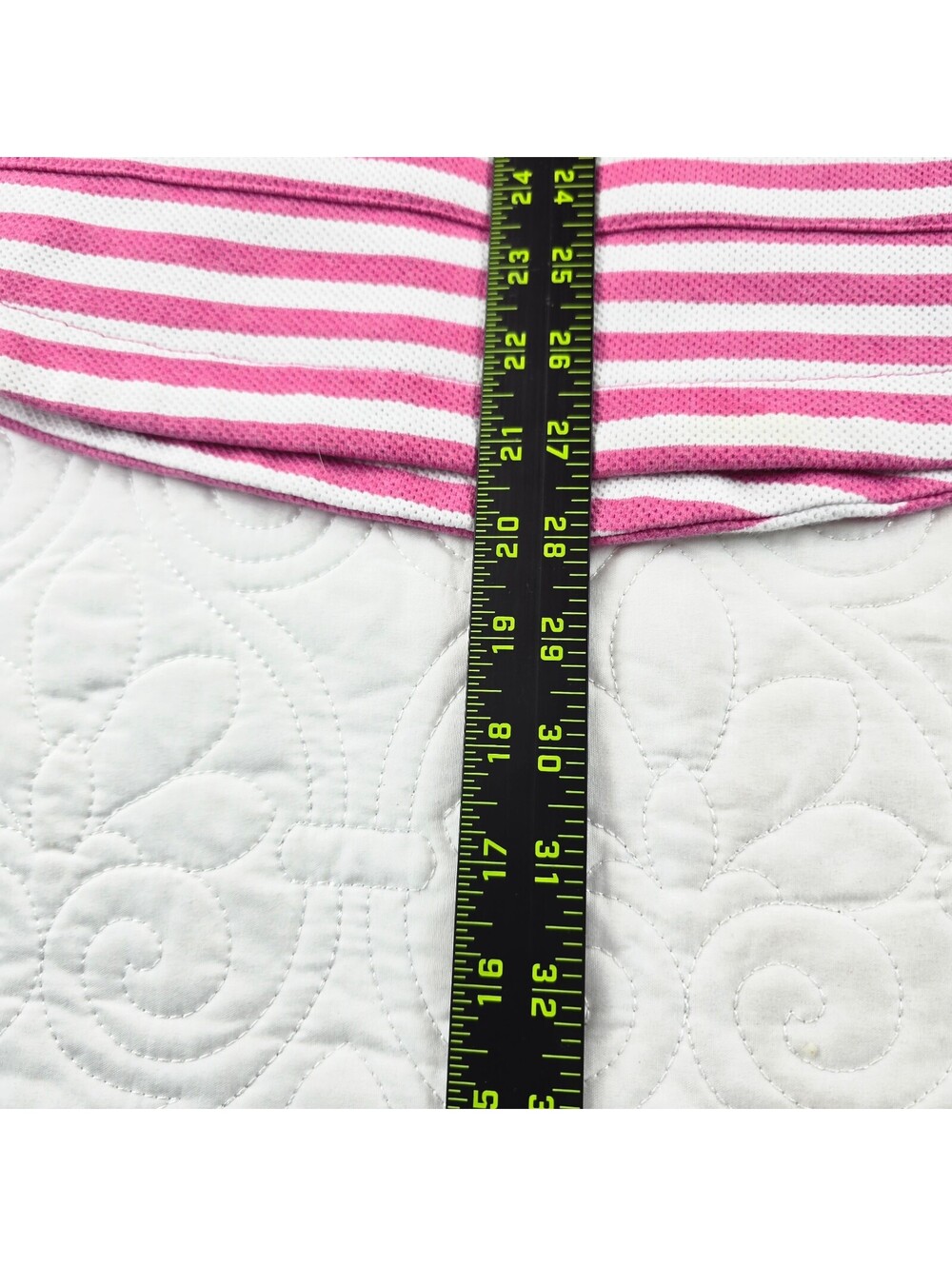 Vineyard Vines Pink White Striped Quarter Zip Pullover Women’s XL - Picture 6 of 10